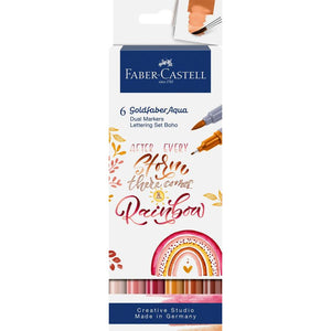 Marcadores Faber-Castell Goldfaber Aqua Dual — conjuntos de 6 — Boho