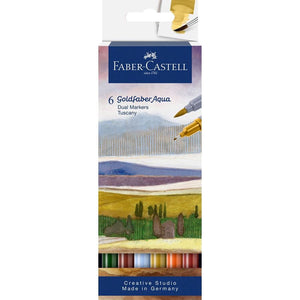 Marcadores Faber-Castell Goldfaber Aqua Dual — conjuntos de 6 — Toscânia