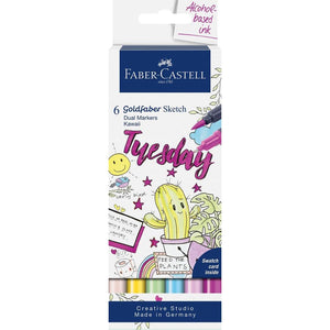 Marcadores Faber-Castell Goldfaber Sketch — conjuntos de 6 — Kawaii