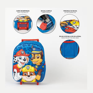 Mochila Patrulha Pata pré-escolar com trolley - Papelaria Encantada