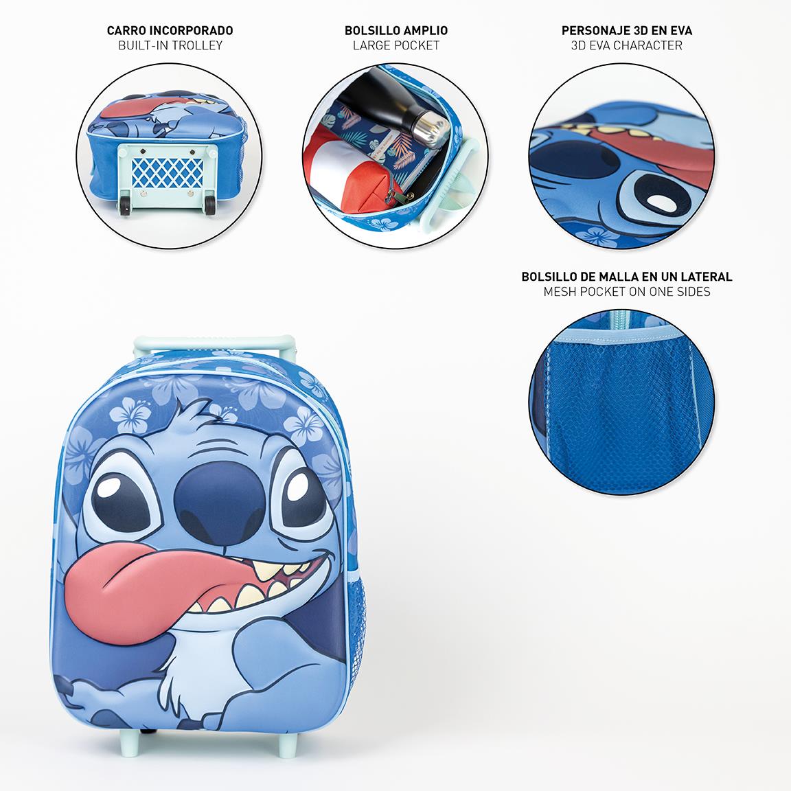 Mochila Infantil Trolley 3d Stitch - Papelaria Encantada