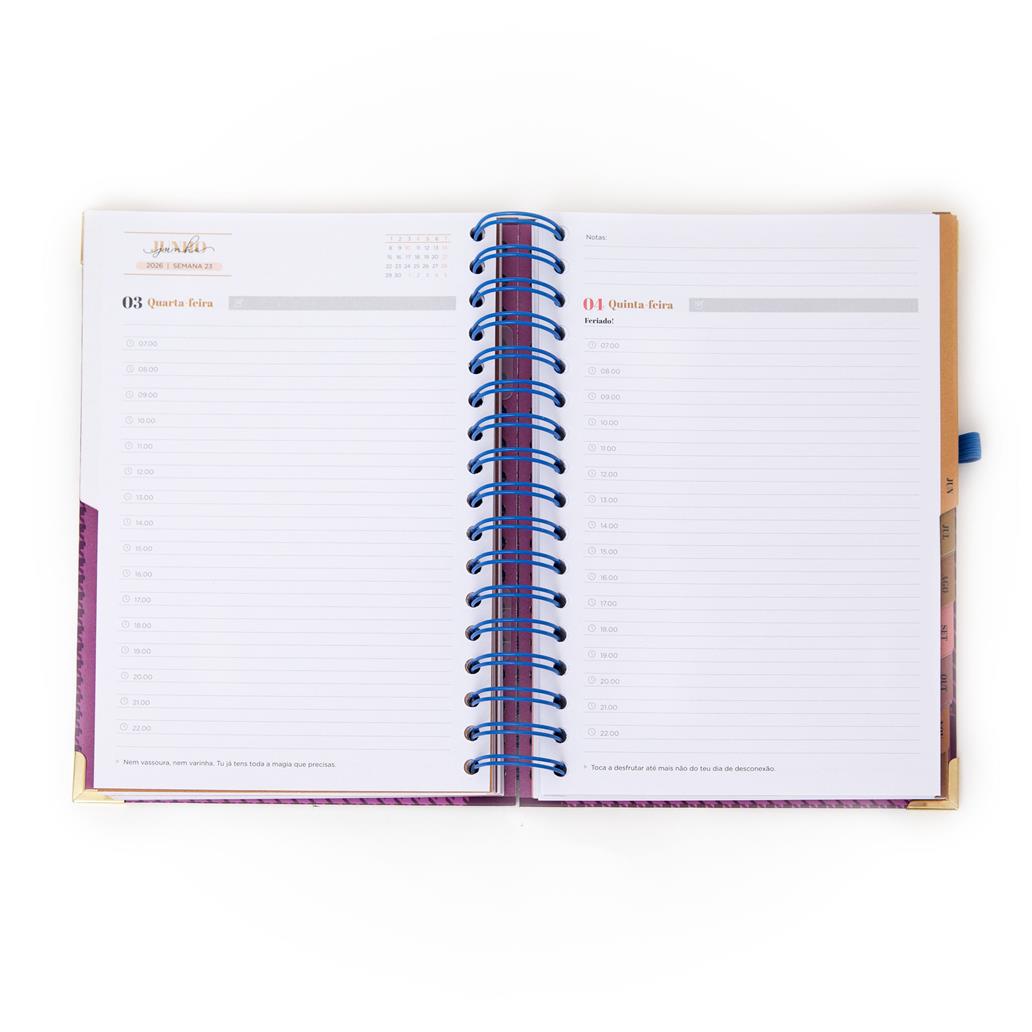 Conjunto de Agenda Office 2026 Diária + Esferográfica - A vida é hoje Mr Wonderful