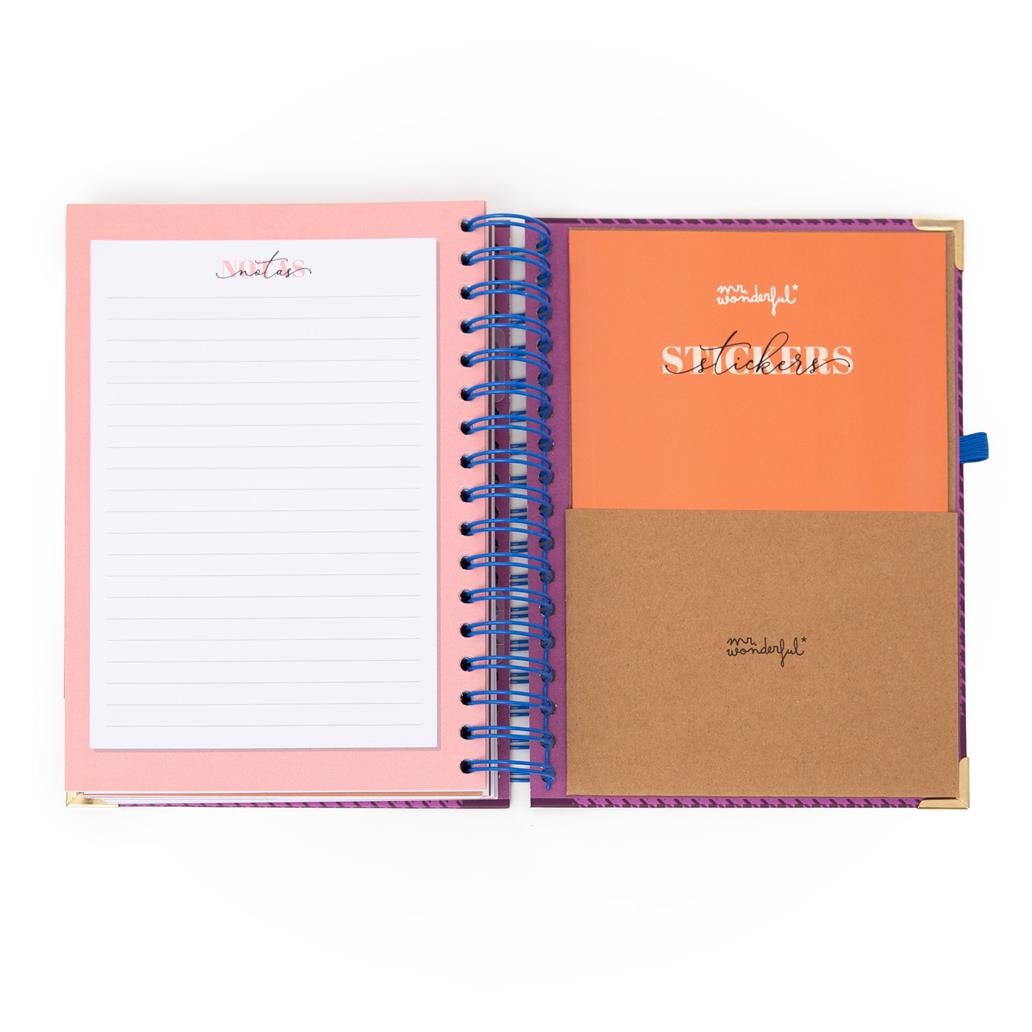 Conjunto de Agenda Office 2026 Diária + Esferográfica - A vida é hoje Mr Wonderful