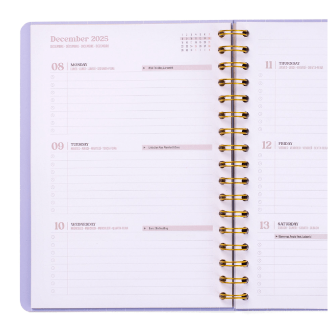 Agenda Wonder 2025-26 Semanal - Effort+ Action = Sucess - Mr.Wonderful