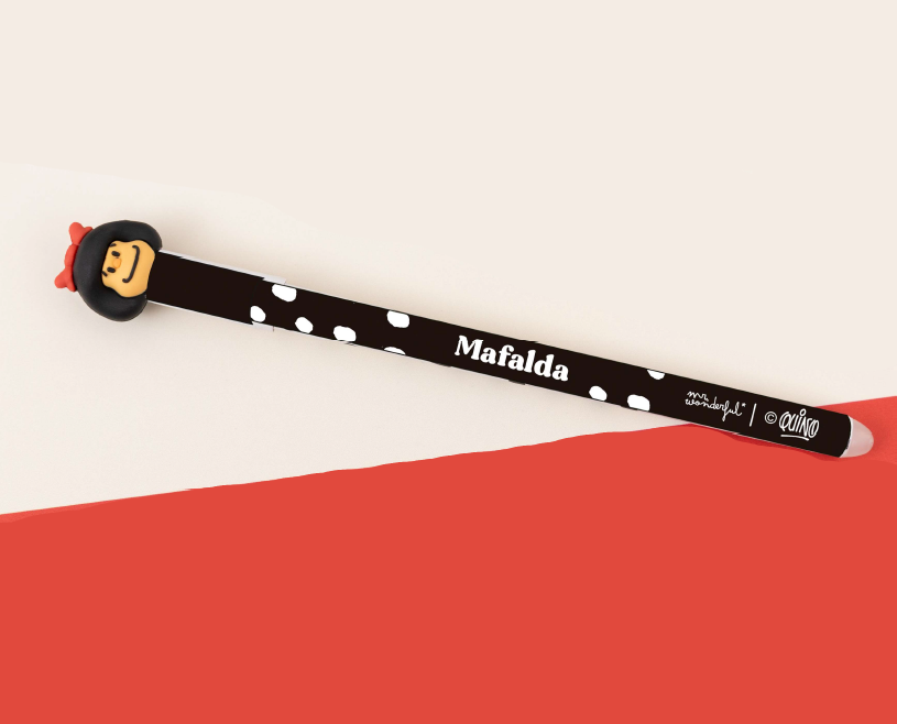 Caneta apagável Mafalda Preta Bo-Bo Mr. Wonderful