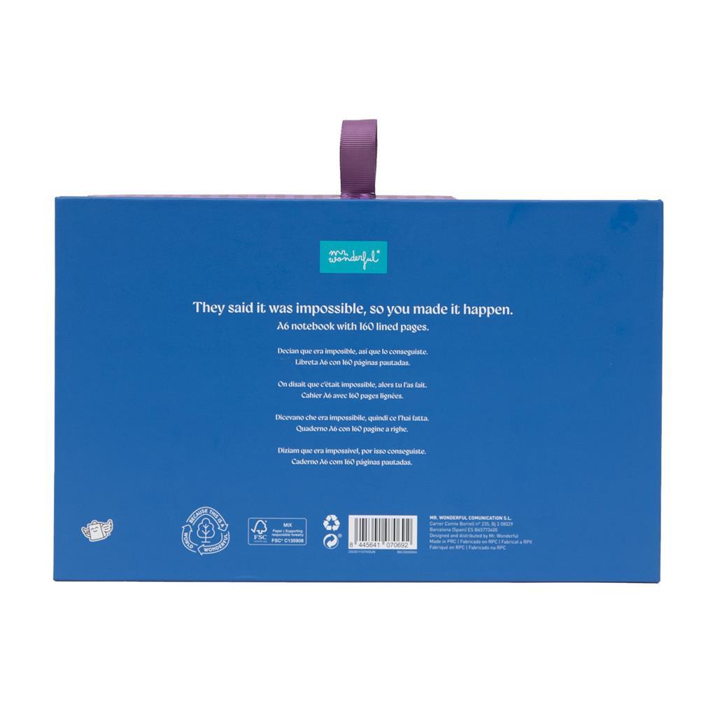 Conjunto de caderno A6 + porta-moedas + porta-chaves - Pied de poule Mr.Wonderful