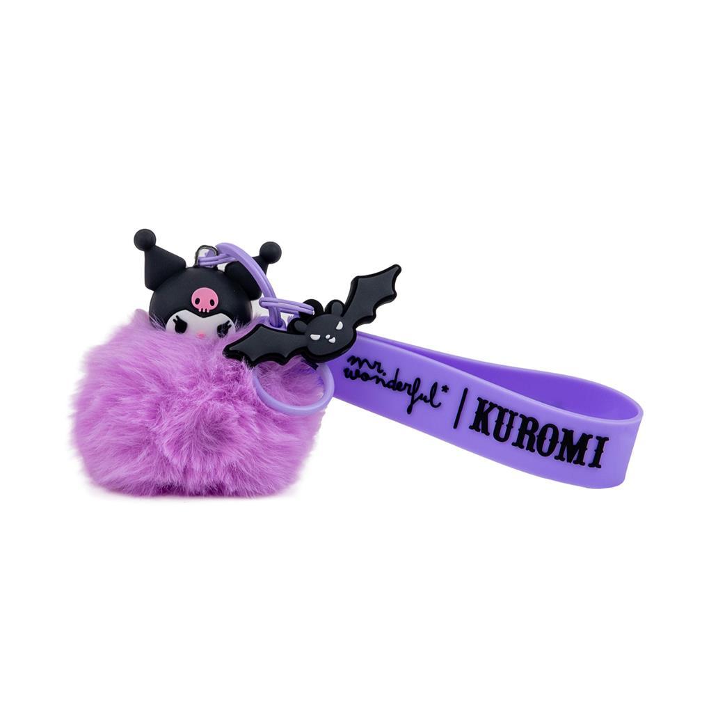Porta-chaves com Pendentes e Pompom - Kuromi - Mr. Wonderful