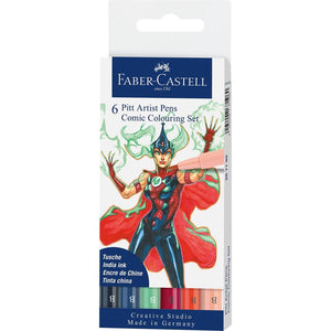 Marcadores Faber-Castell Pitt Artist Pen Comic — conjuntos — Cores sortidas — 6