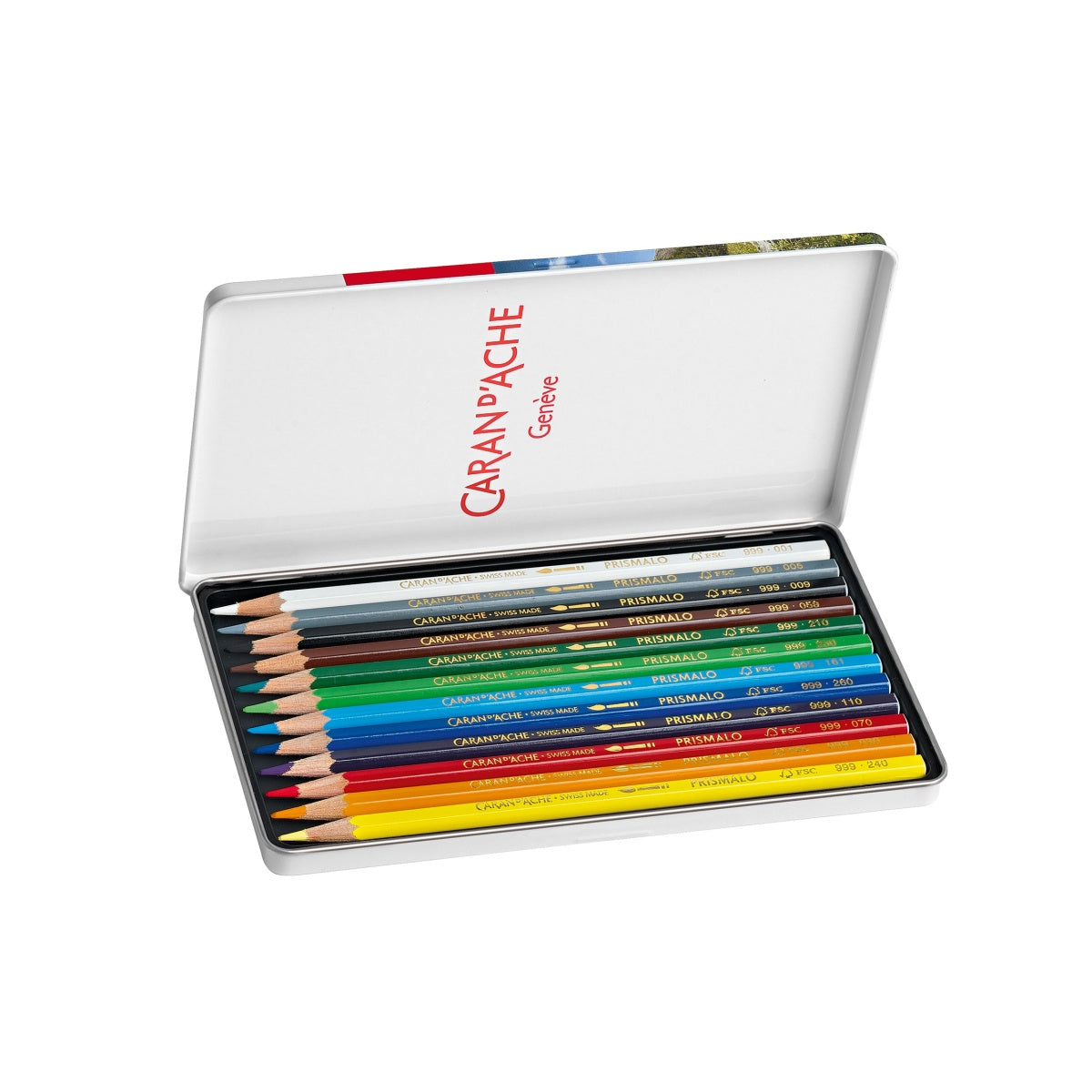 Lápis de cor aguareláveis Caran d'Ache Prismalo Aquarelle 12 cores
