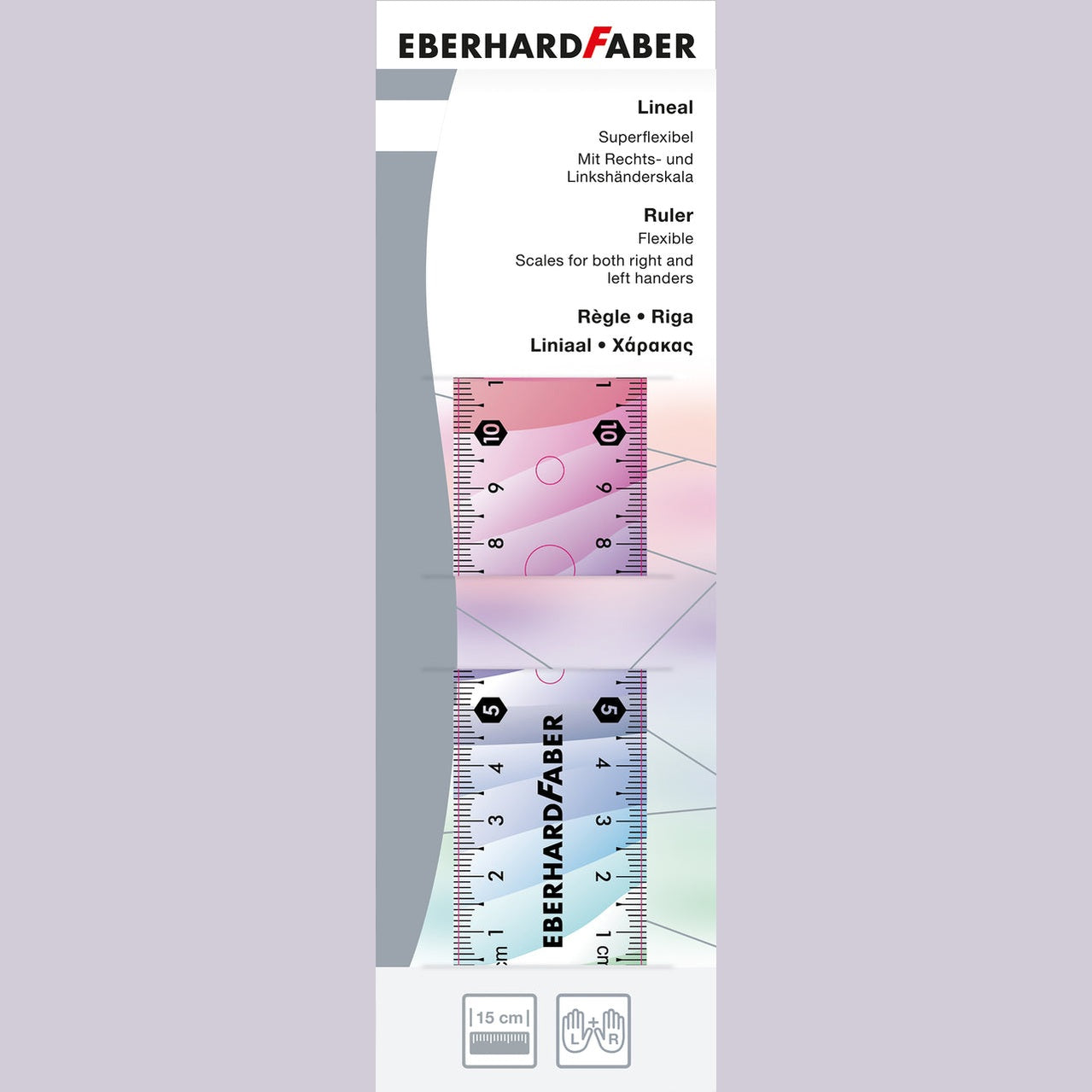 Régua Flexível Eberhard-Faber 15cm Rainbow