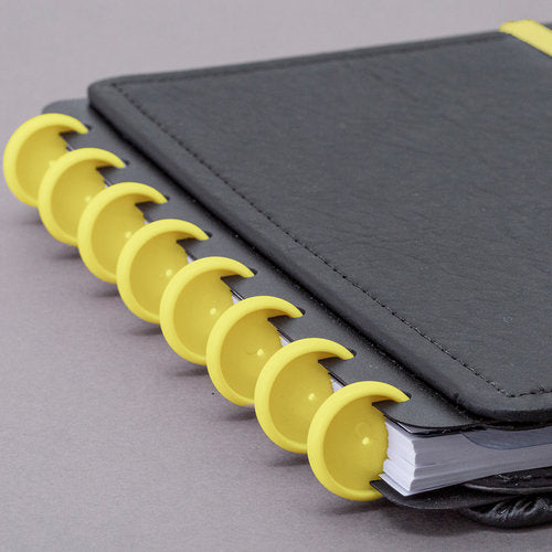 Discos M e elásticos amarelo cerrado para caderno inteligente