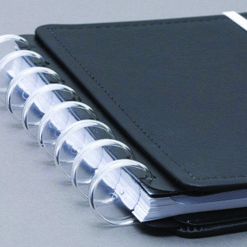 Discos e elástico G transparente para caderno inteligente