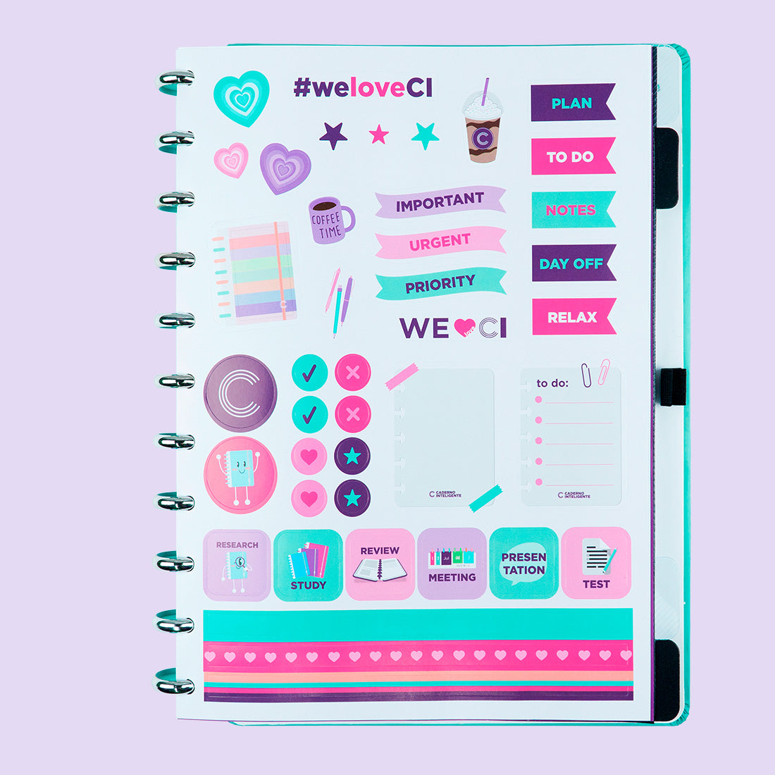 Caderno Inteligente Turquoise Love Grande