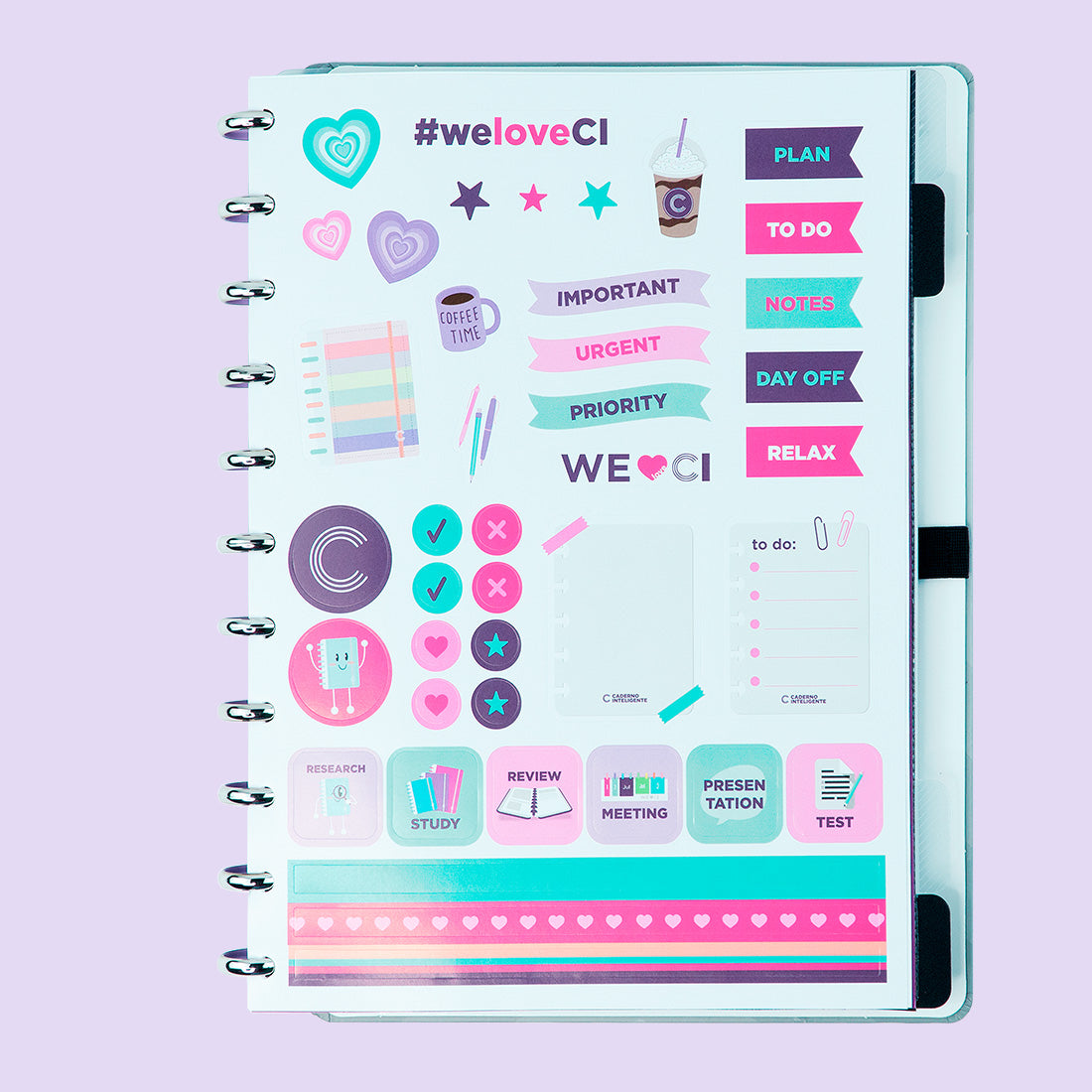 Caderno Inteligente Grey Love Grande