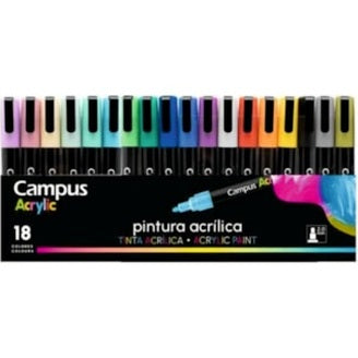 Marcadores Acrílico Campus pack 18