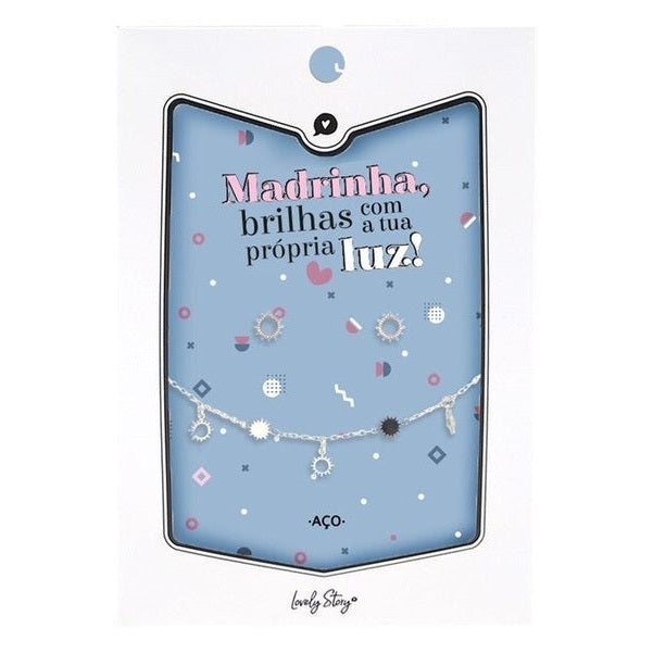 Pulseira Aço prateado - Madrinha brilhas com a tua luz própria