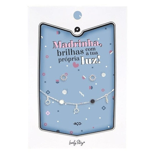 Pulseira Aço prateado - Madrinha brilhas com a tua luz própria