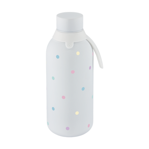Garrafa térmica com interior cerâmico Áurea – Pastel Dots – 500 ml · Branco gelo