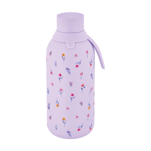 Garrafa térmica com interior cerâmico Áurea – Little Bloom – 500 ml · Lilás