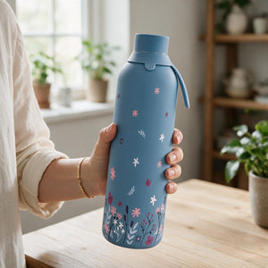 Garrafa térmica com interior cerâmico Áurea – Sweet Breeze – 750 ml · Azul petróleo