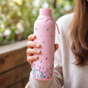 Garrafa térmica com interior cerâmico Áurea – Sweet Breeze – 750 ml · Rosa escuro