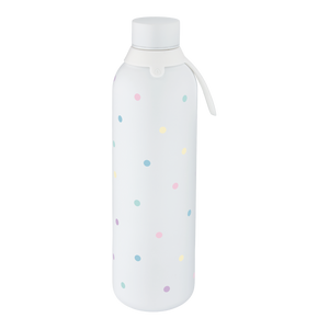 Garrafa térmica com interior cerâmico Áurea – Pastel Dots – 750 ml · Branco gelo