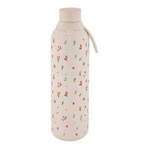 Garrafa térmica com interior cerâmico Áurea – Little Bloom – 750 ml · Areia