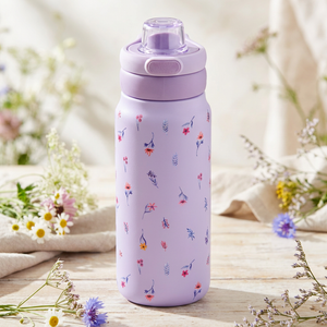 Garrafa térmica Sport 750 ml Áurea – Little Bloom – Lilás