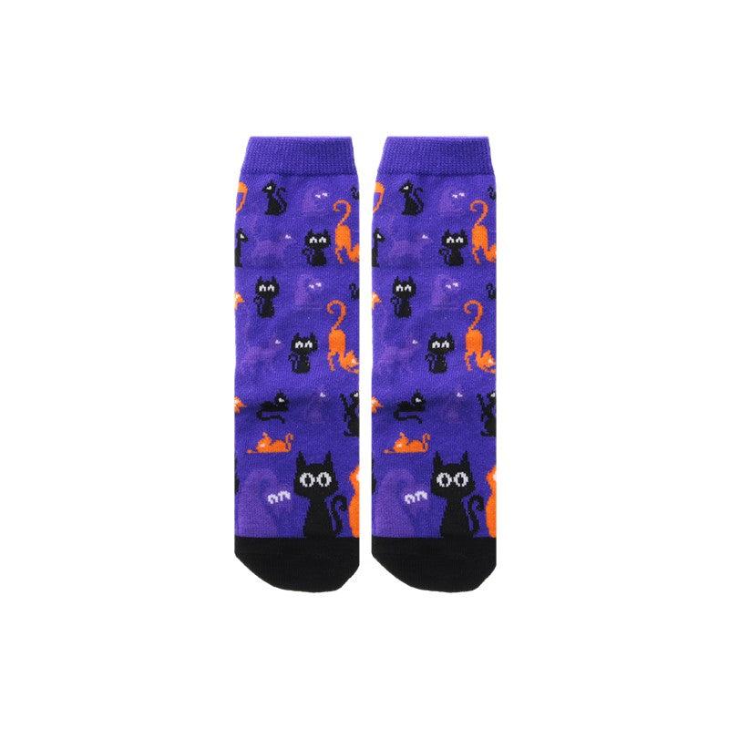 Meias Halloween Magic Cats - Tamanho 24-29