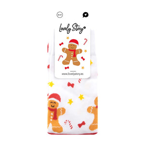 Meias de Natal Lovely Story – Gingerbread — tamanho 36-41 — embalagem