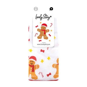 Meias de Natal Lovely Story – Gingerbread — tamanho 41-46 — embalagem