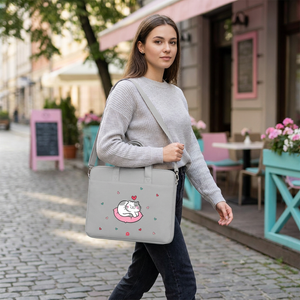 Bolsa para portátil Lovely Story – Cat Whiskers – Cinzento