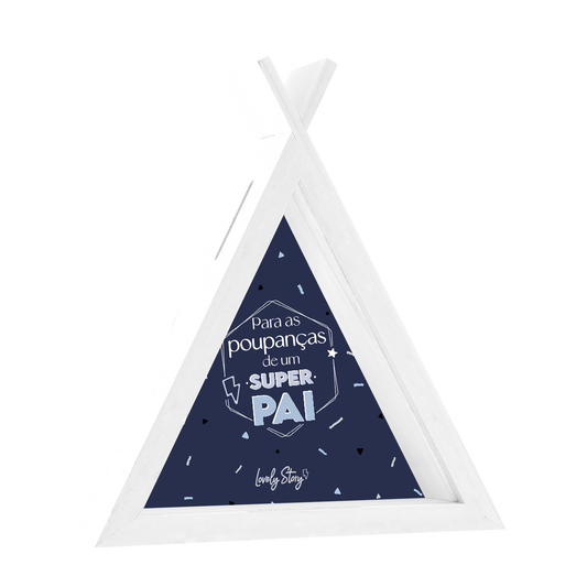 Mealheiro de madeira Tipi - Para as poupanças de um Super Pai