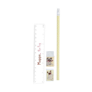 Conjunto de Papelaria de 6 Peças - Mopps Pug - Papelaria Encantada