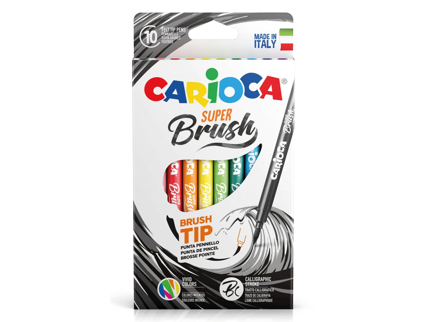 Marcadores Brush pen carioca super soft cx10