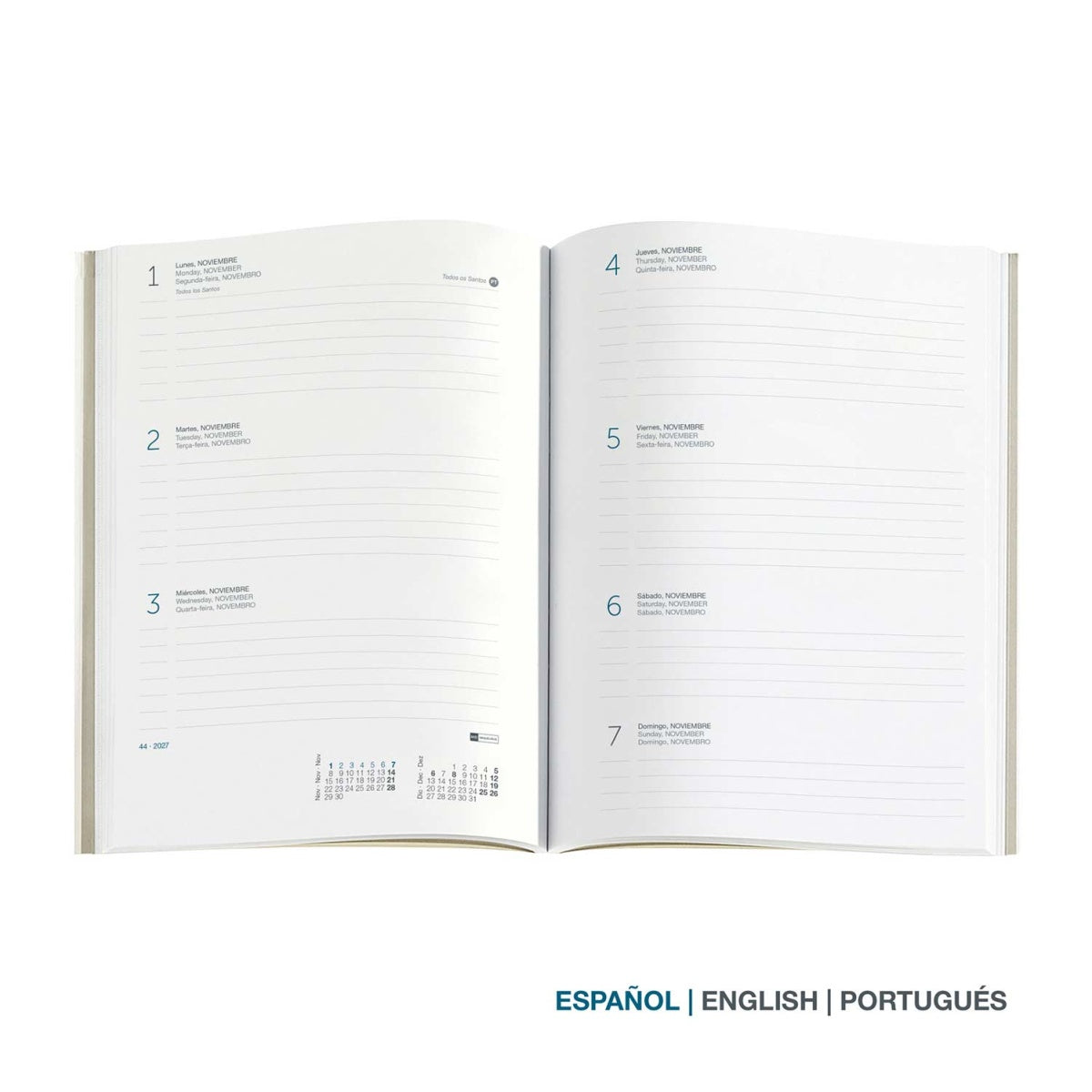 Agenda semanal A5 2027 Miquelrius Plus Gráfica Blue Sea