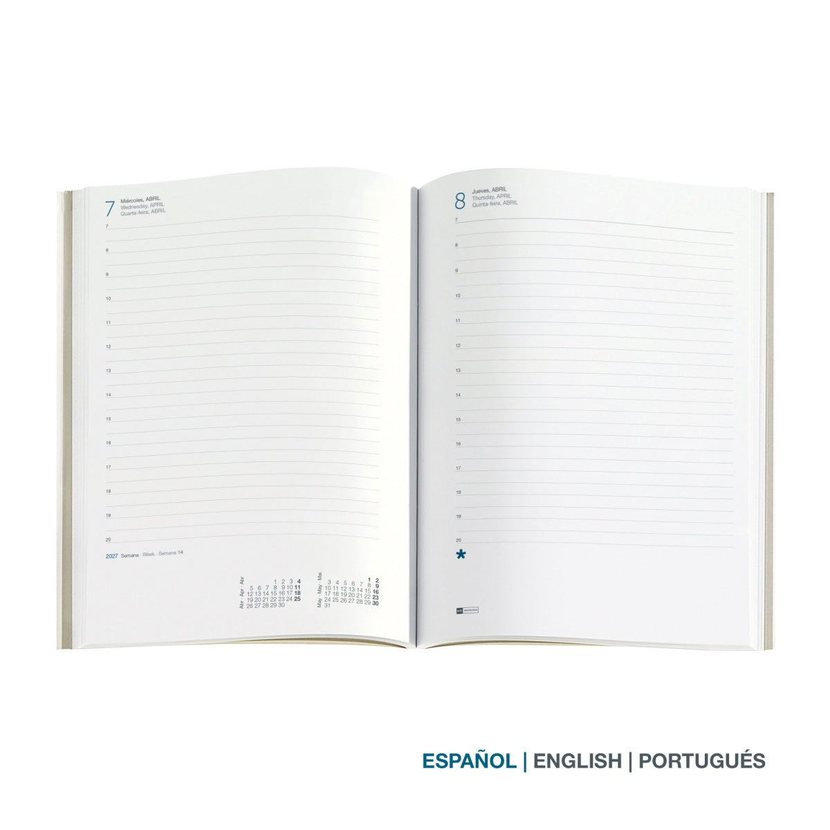 Agenda diária A5 2027 Miquelrius Plus Natura Green Line