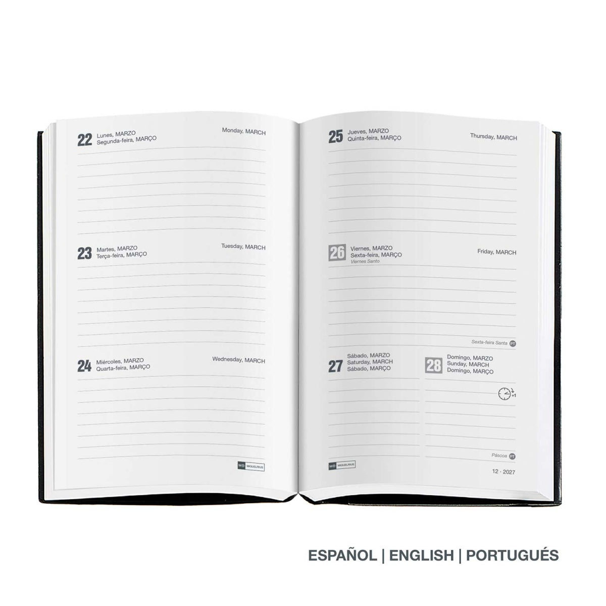 Agenda semanal A6 2027 Miquelrius Natura Coloured Fields