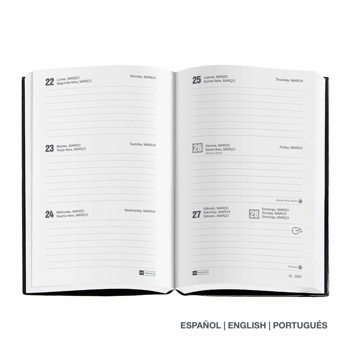 Agenda semanal A6 2027 Miquelrius Natura Green Line