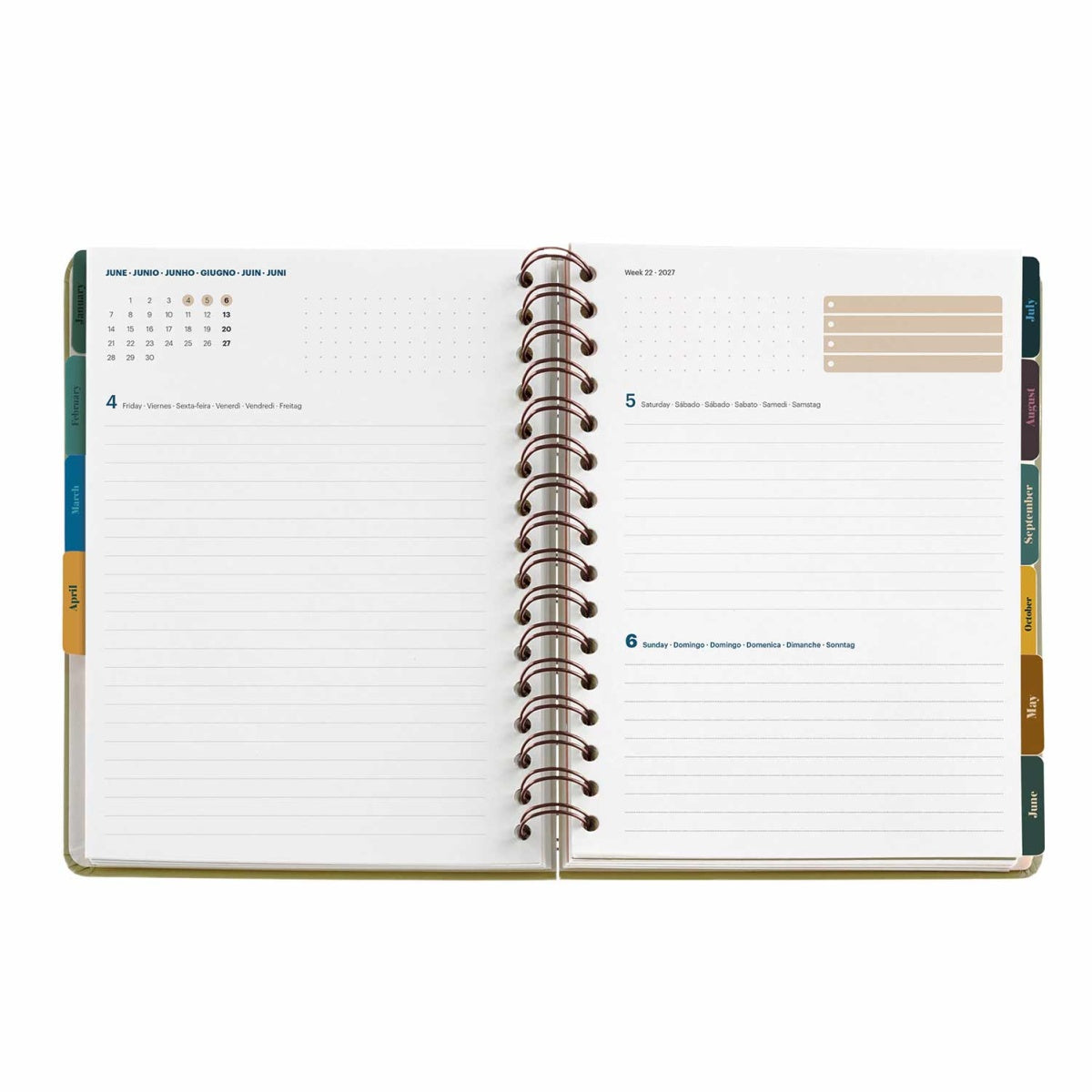 Agenda diária A5 2027 espiral Miquelrius Plus Trends Astral Constellations