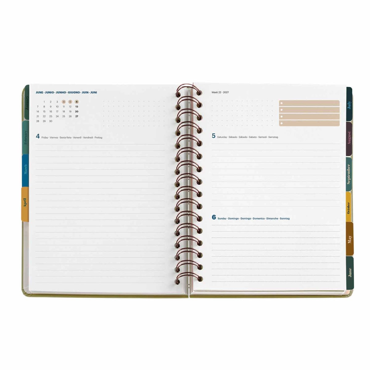 Agenda diária A5 2027 espiral Miquelrius Plus Trends Astral Good Fortune