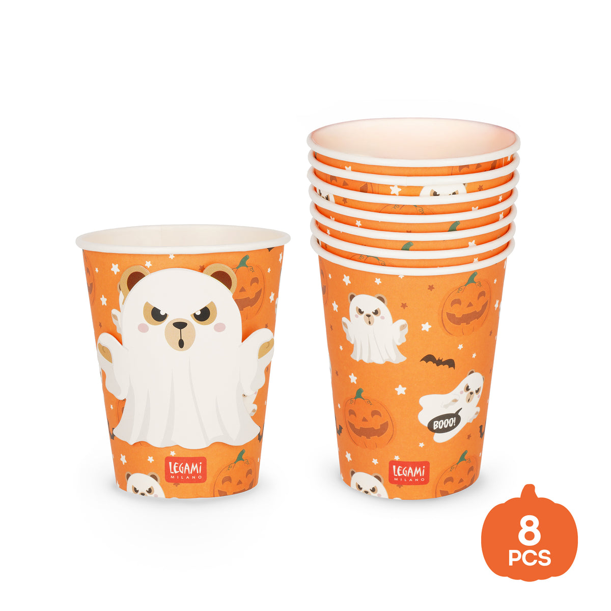 Conjunto de 8 copos Legami Halloween