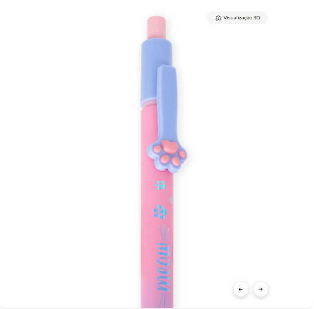 Esferográfica com tema de gatinho - tinta azul - Meow Legami