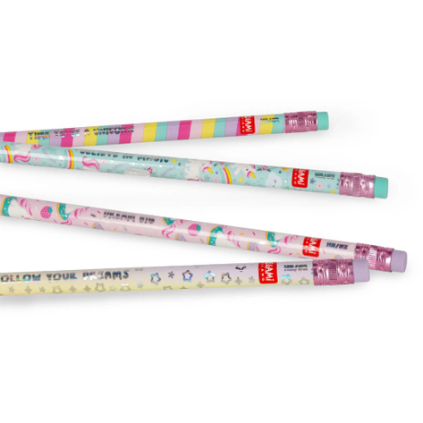 Conjunto de 4 Lápis HB Perfumados Unicórnio Legami