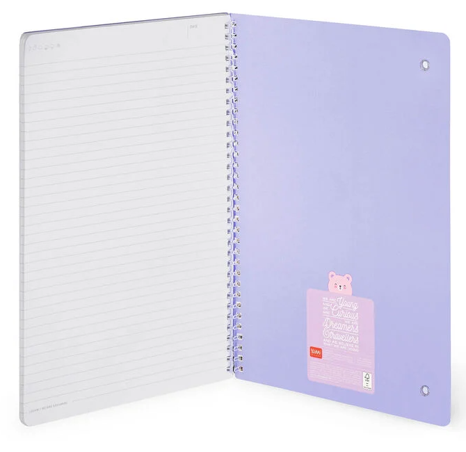 Caderno A4 Legami Espiral Maxi - Teddy Bear