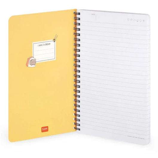 Caderno Legami A5 Espiral linhas - Sushi Cat