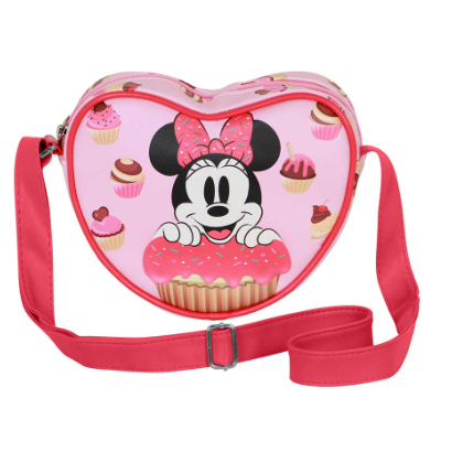 Bolsa tiracolo Minnie forma coração muffin