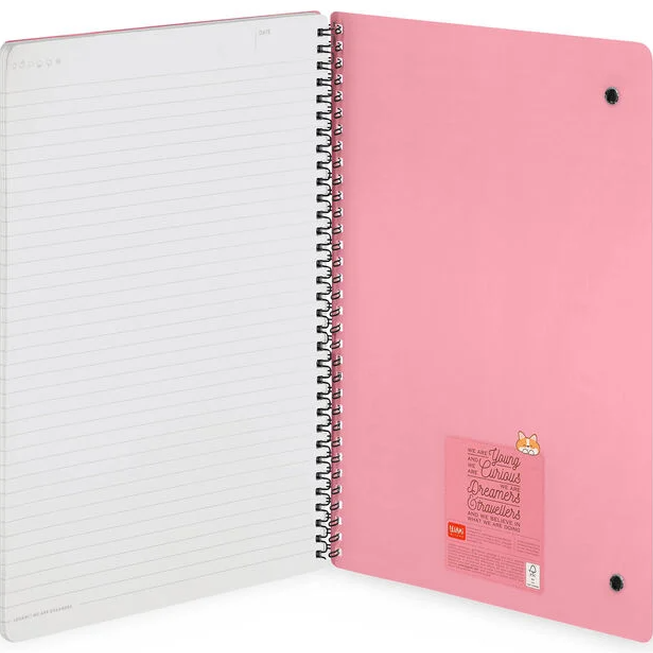 Caderno A4 Legami Espiral Maxi - Corgi