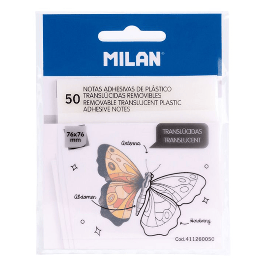 Bloco De Notas Aderentes Milan 76x76mm Translucido C/50