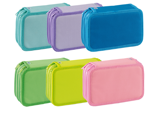 Estojo completo com 3 fechos Azul Neon Favorit